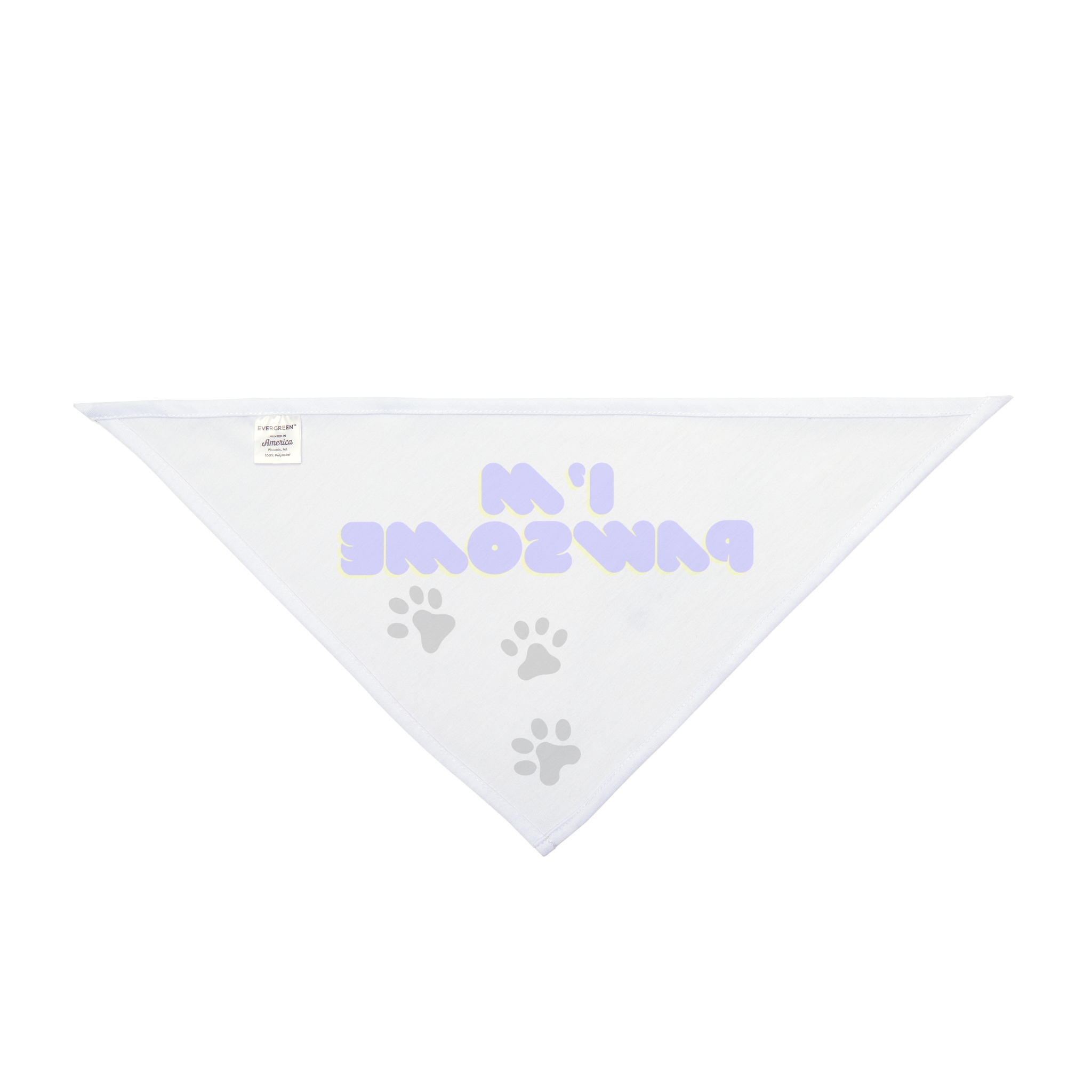 Pet Bandana - "I'm Pawsome" Dog Bandana with Paw Prints — Cute Pet Accessory for Dogs & Cats, Gift & Photo Props - Image 2