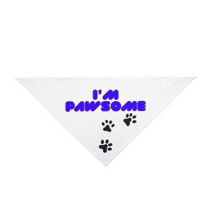 Pet Bandana - "I'm Pawsome" Dog Bandana with Paw Prints — Cute Pet Accessory for Dogs & Cats, Gift & Photo Props
