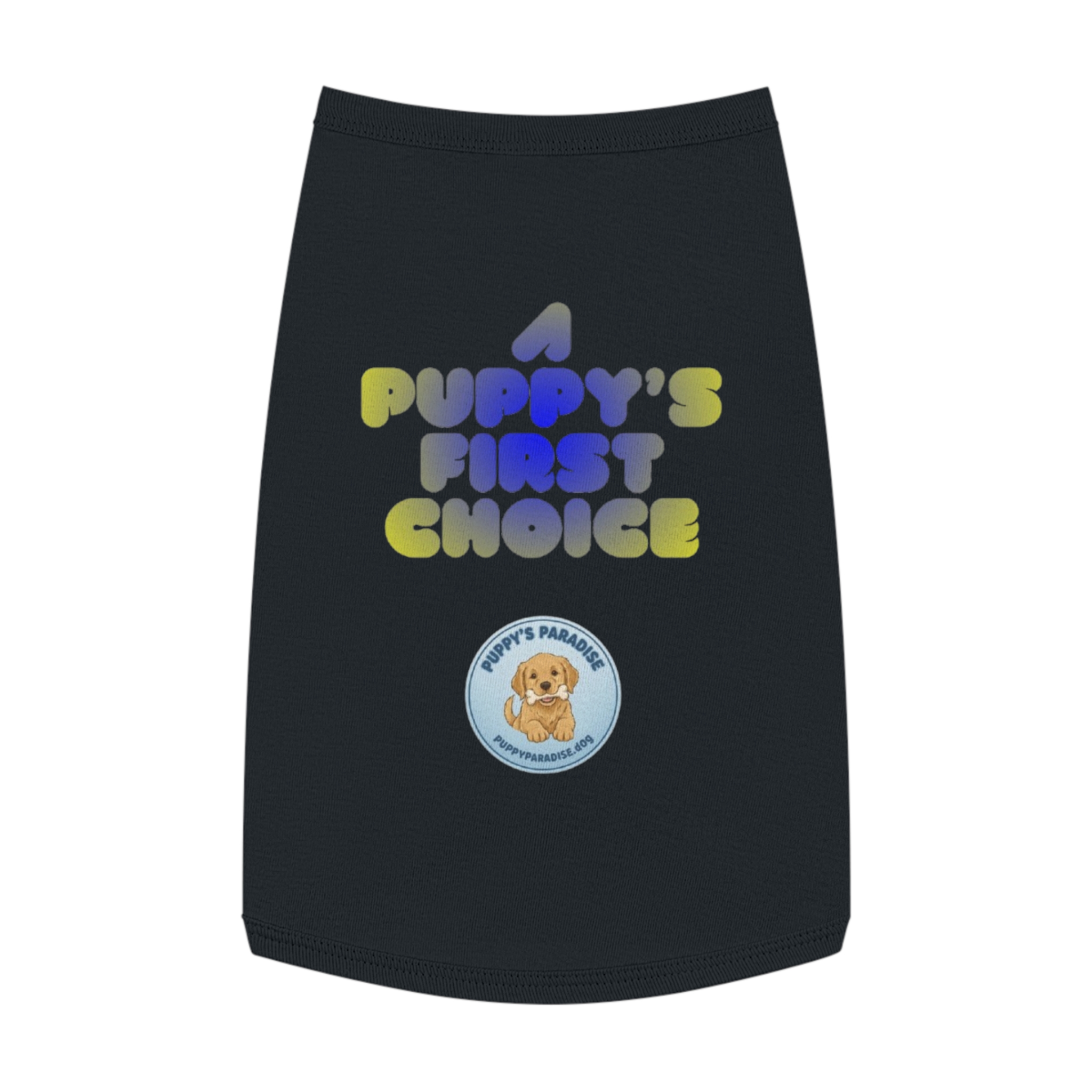 A Puppy's First Choice Pet Tank Top — Cute Puppy Logo Dog Shirt